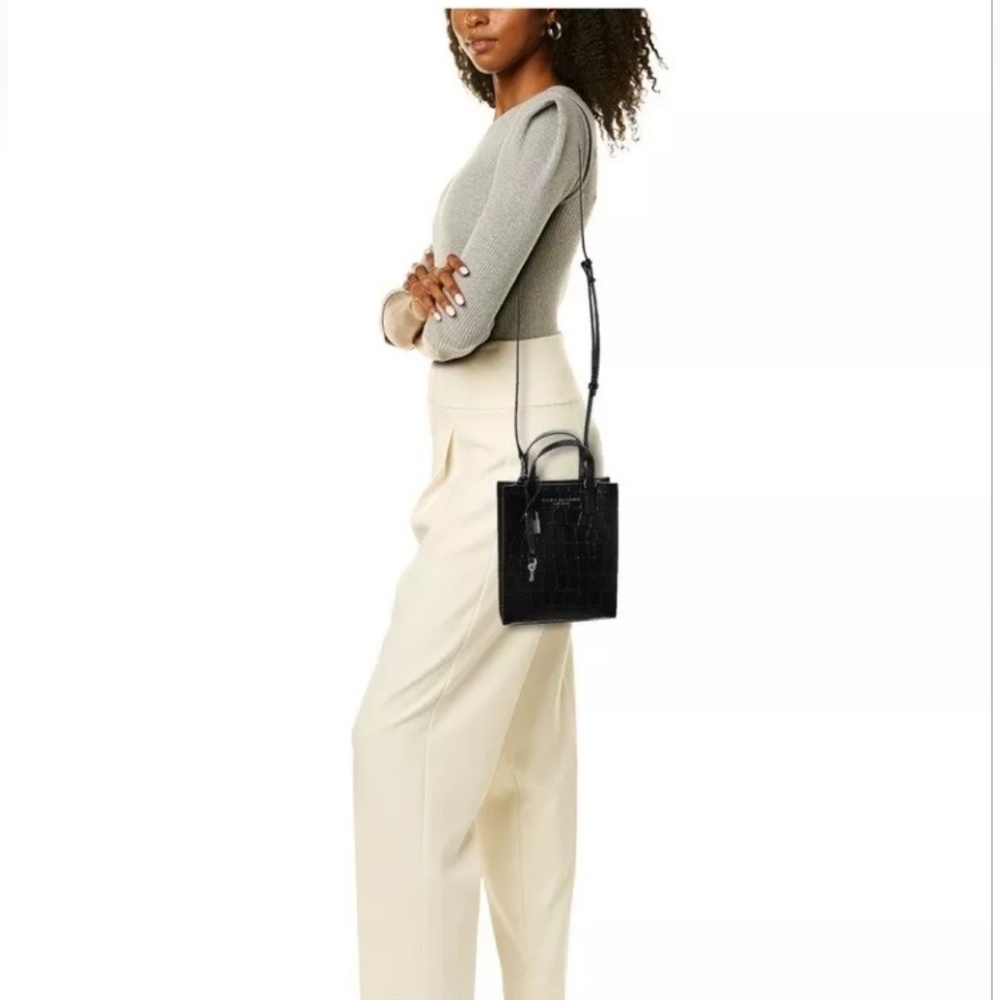 NWT Marc Jacobs Micro Leather Tote Croc Embossed Tote - Picture 4 of 9